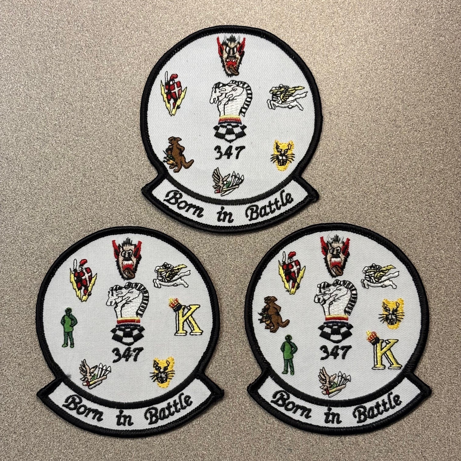 USAF 347th Wing Gaggle A-10A / C-130E / F-16C Air Force Patch Set