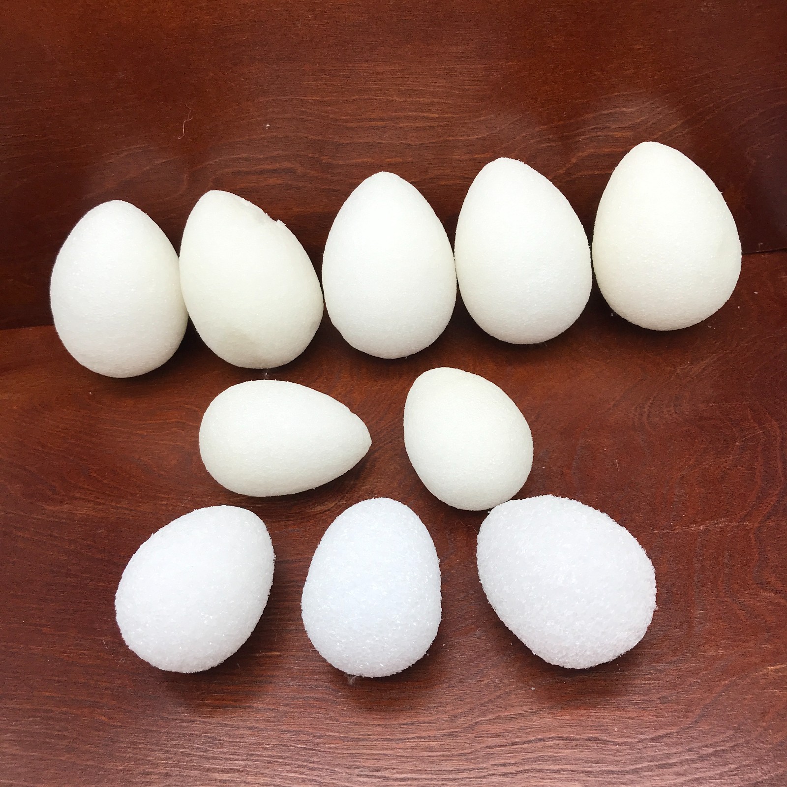 Styrofoam Craft Easter Eggs Various Sizes 10-pack