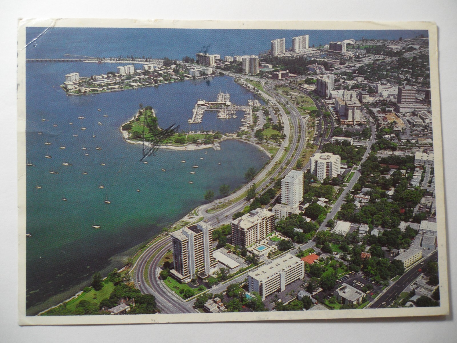 STAMPMART : USA SARASOTA BAY FRONT FLORIDA AERIAL VIEW USED POSTCARD