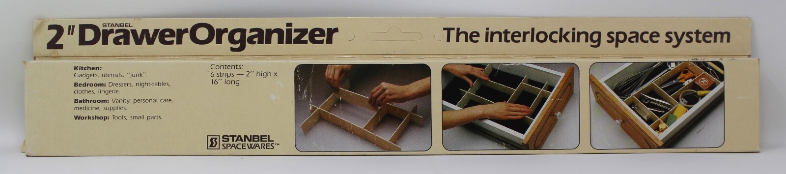 NOS/NIB/NEW Stanbel 2" Drawer Organizer - Interlocking Space System - SD 2166