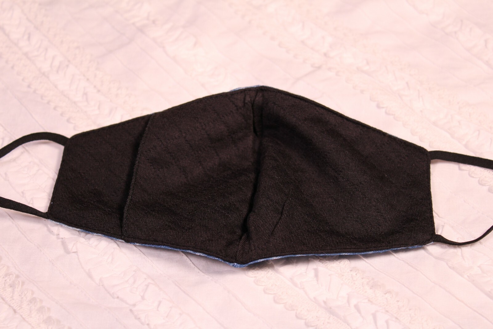 Bleached Denim Face Mask Comfortable Cotton with Adjustable Ear Loops