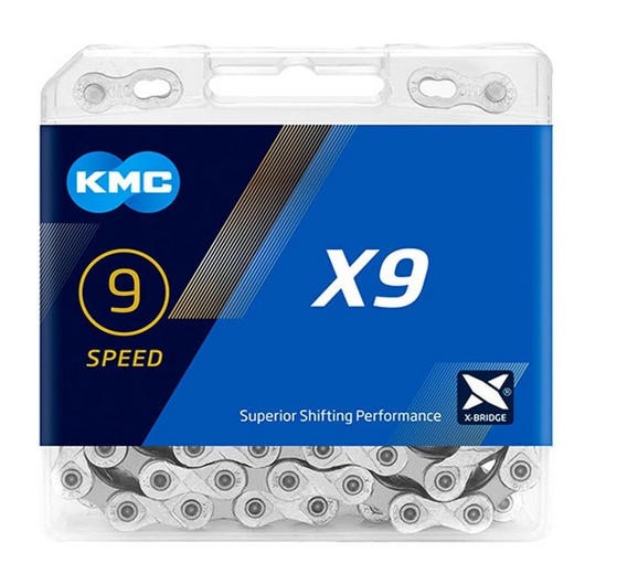 KMC X9 9 Speed Bike Chain 1/2" x 11/128" 116 Links