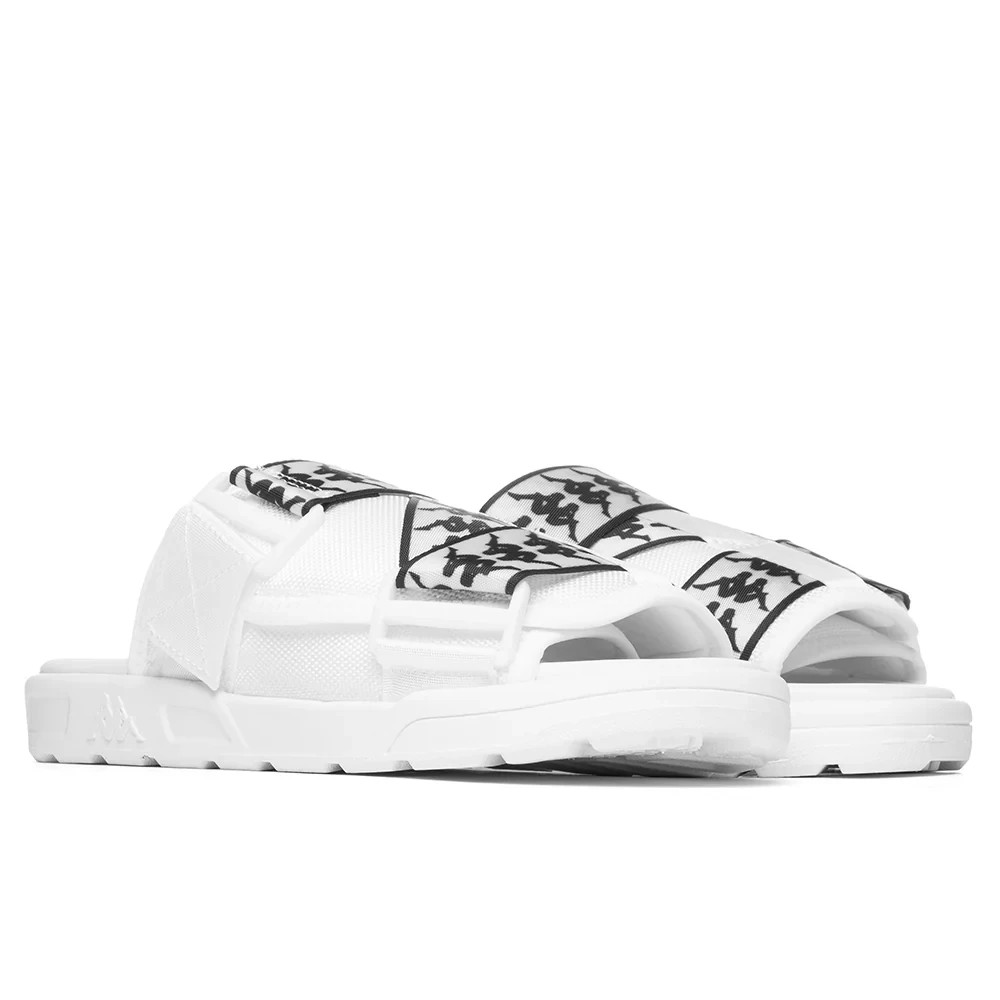 KAPPA 222 BANDA MITEL 1 SANDAL UNISEX 8 MEN = 9.5 WOMEN SHOES WHITE/BLACK NEW