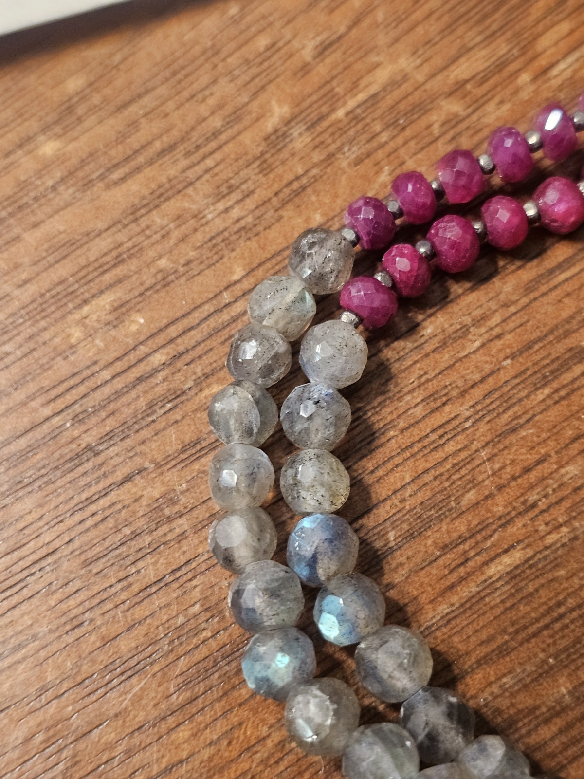 Sundance Catalog Peyote Bird Bracelet Labradorite Ruby Beaded Sterling Silver