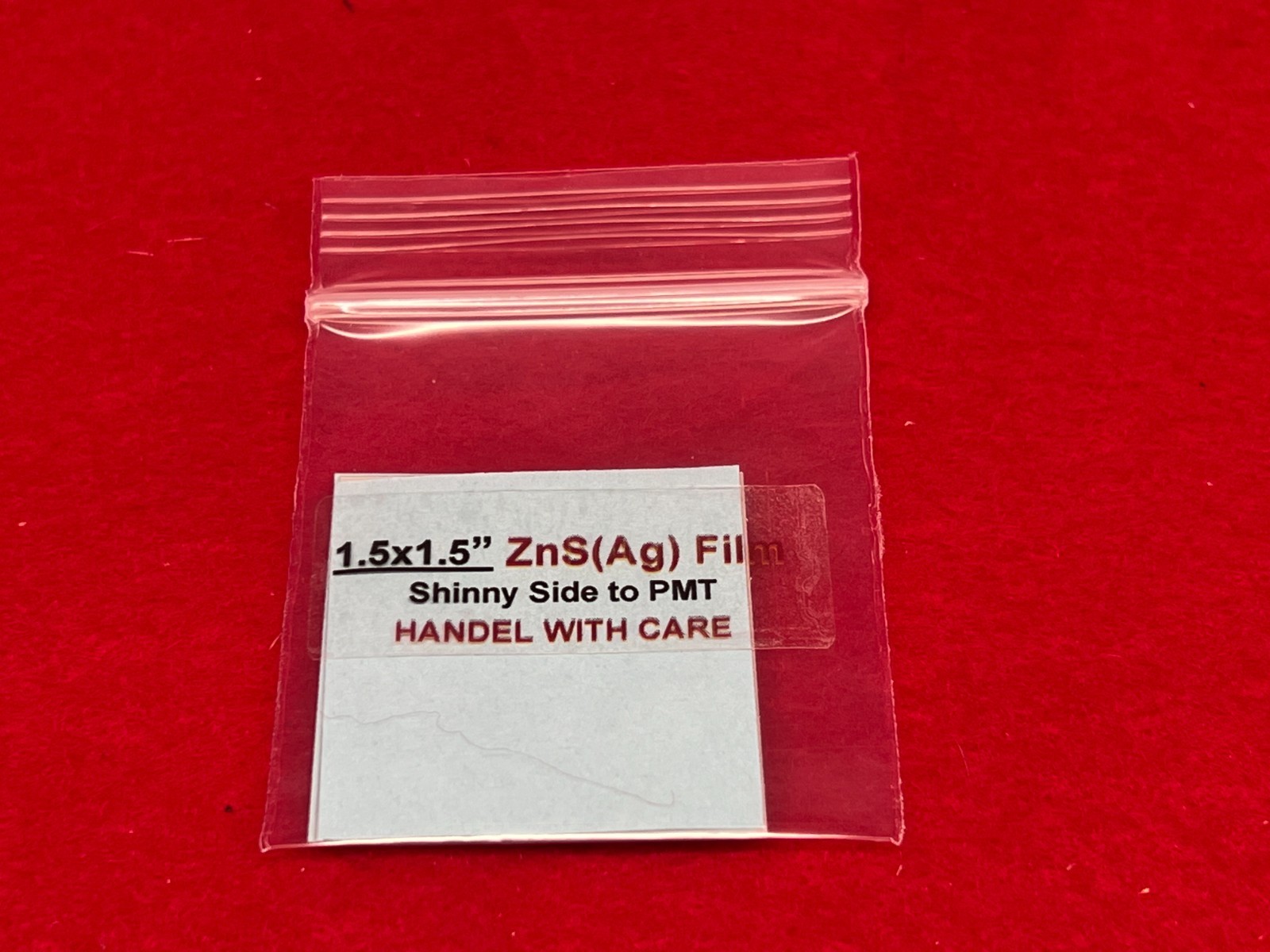 ZnS(Ag) Thin Film Polyester 1.5x1.5" Alpha Radiation Detection Spinthariscope