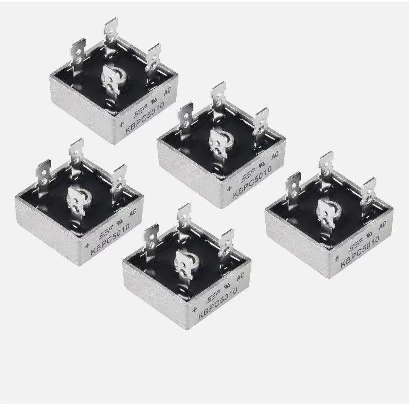 5Pcs 1000V 50A Metal Case Single Phase Diode Bridge Rectifier KBPC5010