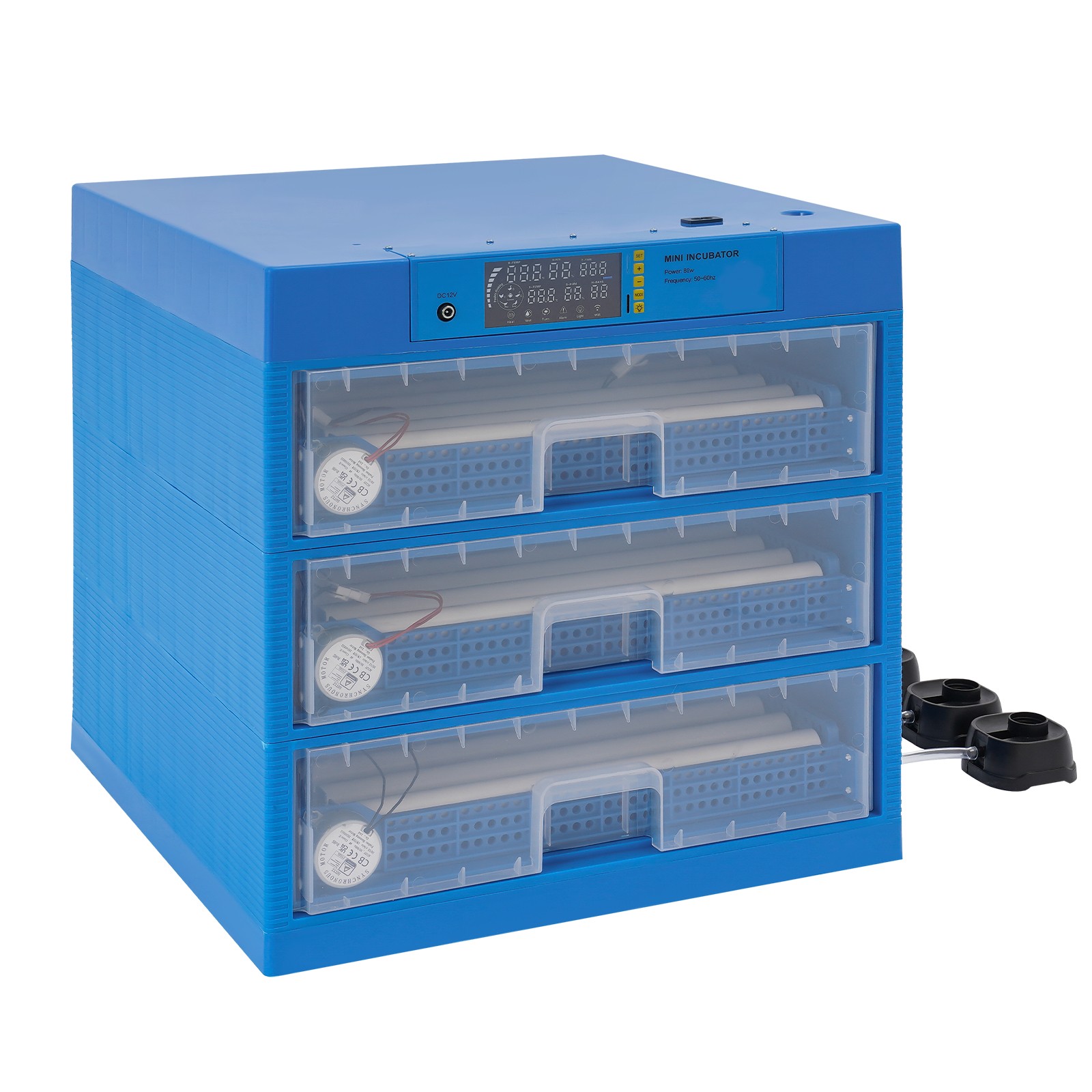 Automatic Egg Incubator 150-180 Eggs, Auto Turning, LED Display, Blue