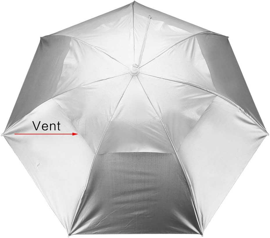 Head Umbrella Hat, Compact Folding Hands Free Hat Umbrella for Adults Rain Su...