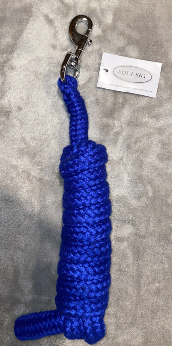 NEW WITH TAG 9' EQUI SKY COTTON LEAD LINE ROYAL BLUE