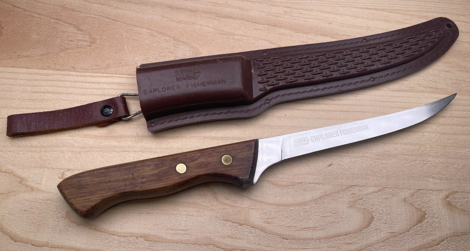 Edge Mark 440-A Explorer Fisherman 25-346 Knife w/Original Sheath Japan