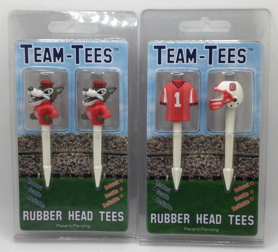 North Carolina State Wolfpack Golf Pro Rubber Head Team Tees, 4 Total Tees ⛳🏈