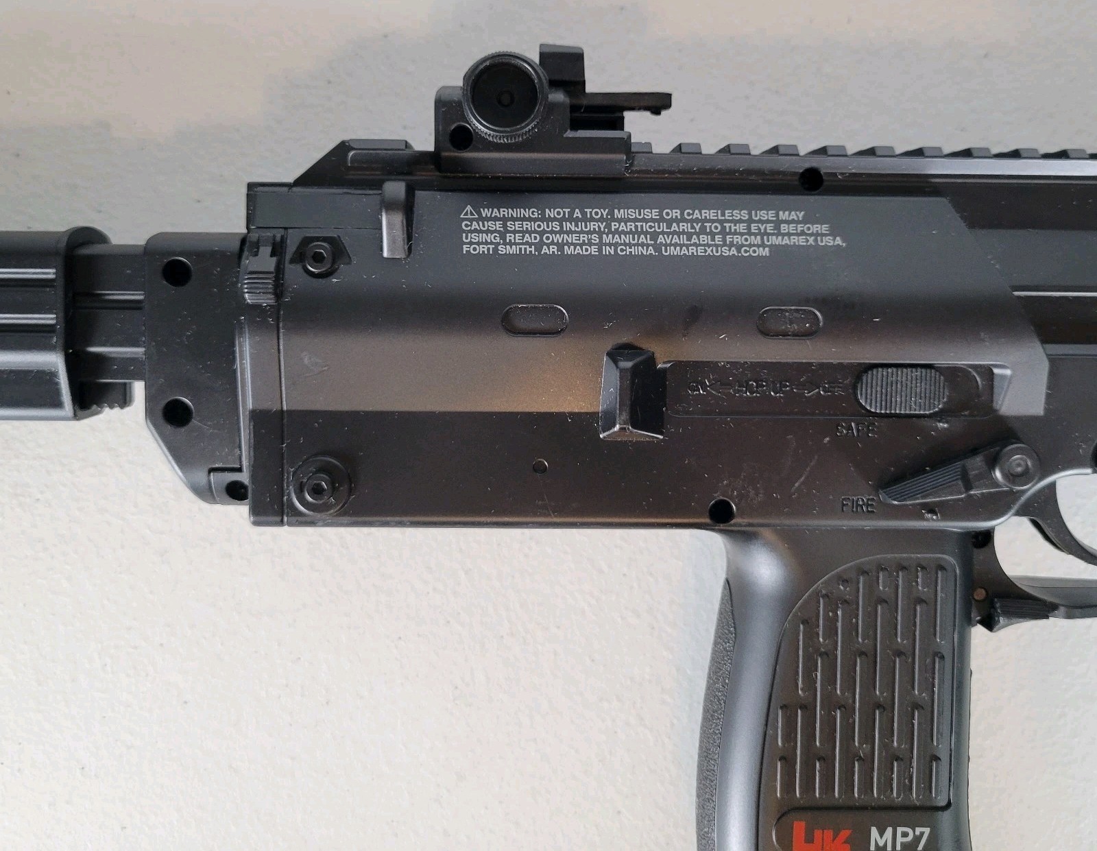 H&K MP7 SMG Airsoft Electric With Grip And Stock Heckler Koch Umarex Untested