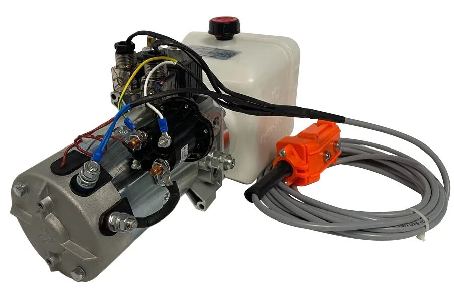 Hydraulic Pump for Dump Trailer, 12 Volt DC Power Unit Double Acting 4 Qt tank