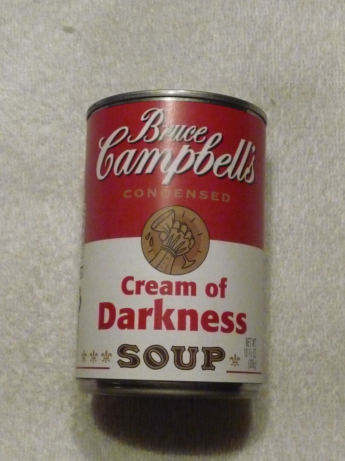BRUCE CAMPBELL 52 BIRTHDAY TRIBUTE "CREAM OF DARKNESS" NOVELTY SOUP CAN