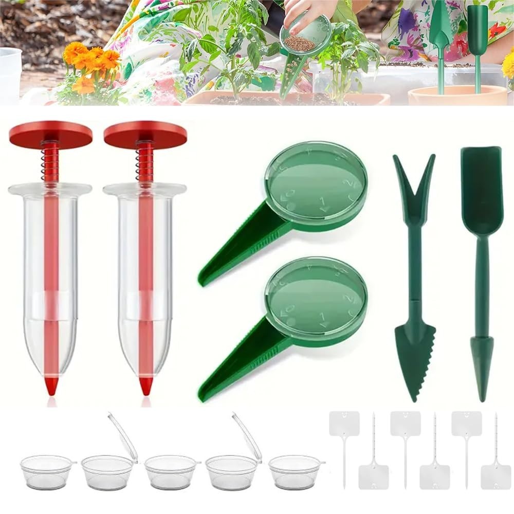 Mini Seed Spreader Set - 6 PCS Handheld Garden Tool for Tiny Seeds, Sowing & Pla