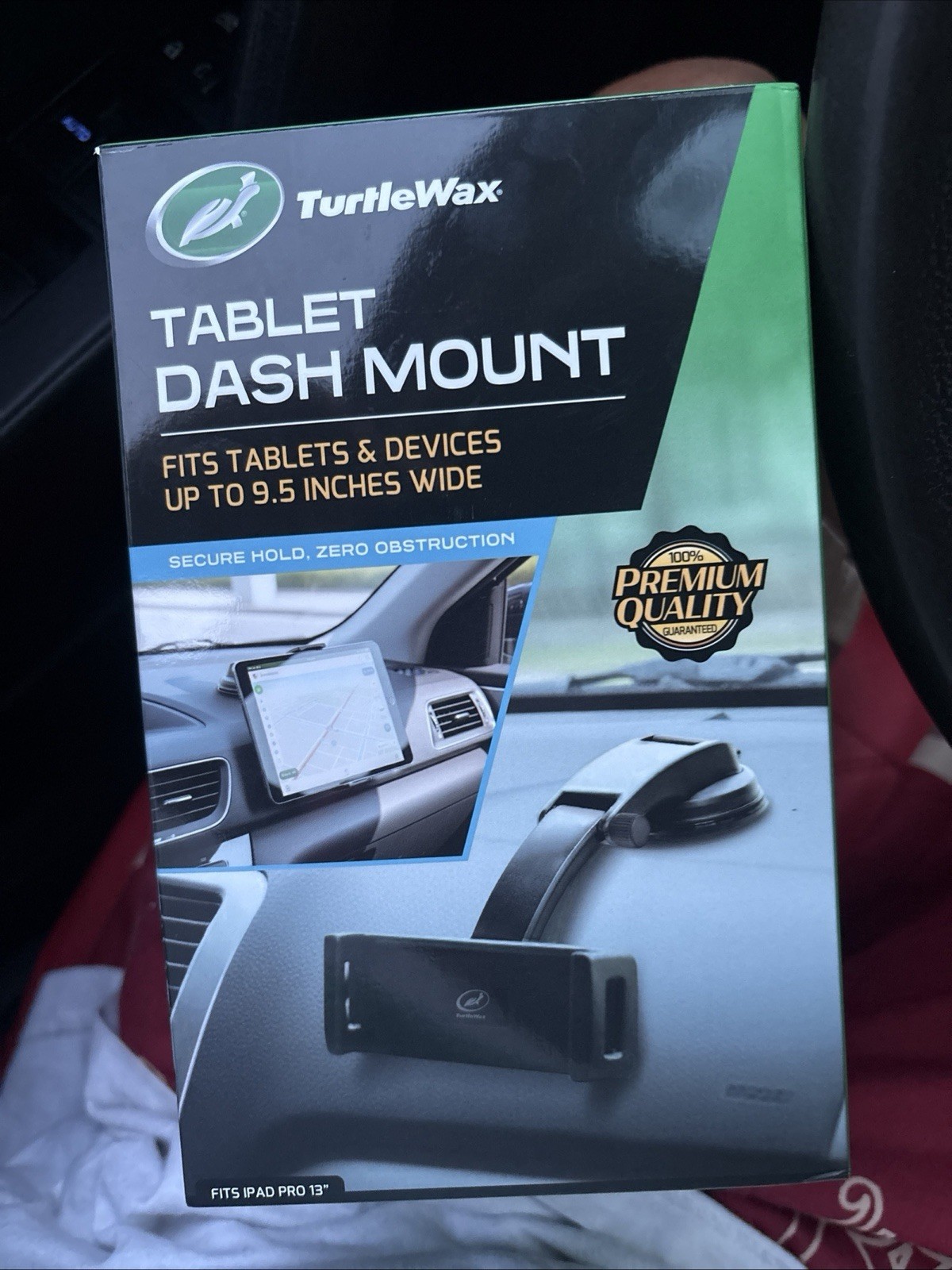 TurtleWax Tablet Dash Mount Suction Cup 360 Rotation Adjustable Black up to 9.5"