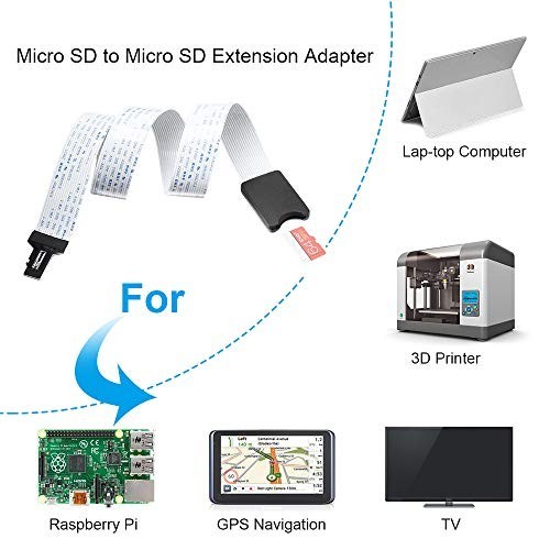 Micro SD to Micro SD Extension Cable 48cm TF Card Reader Adapter GPS 3D Printer
