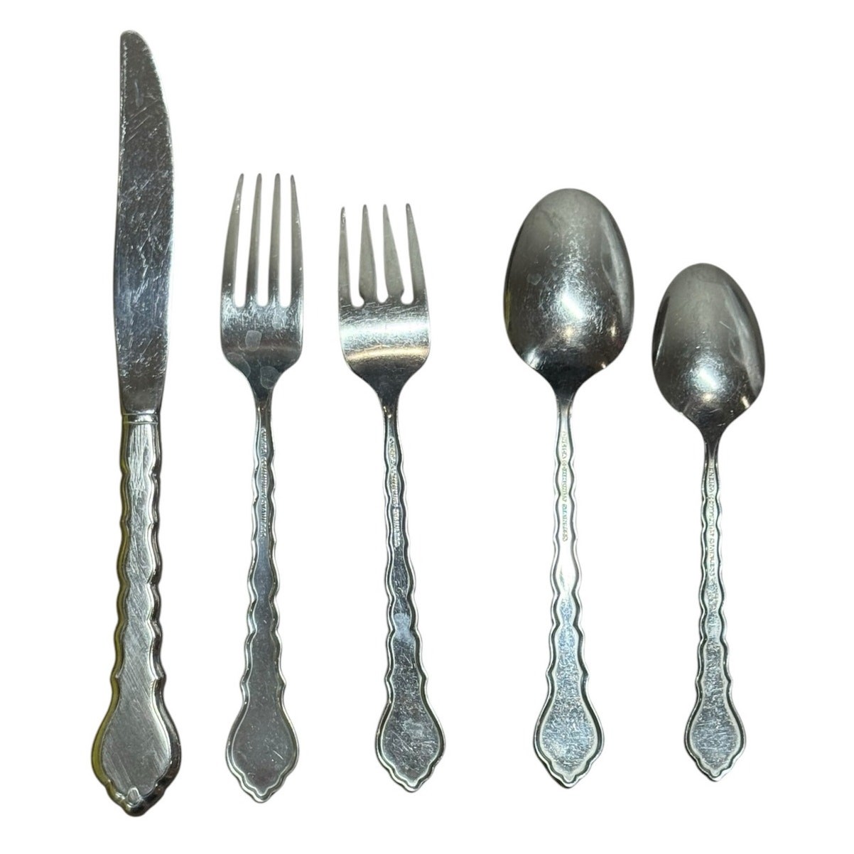 Oneida Community CELLO Burnished Stainless Flatware Replacement 5 Pc Setting