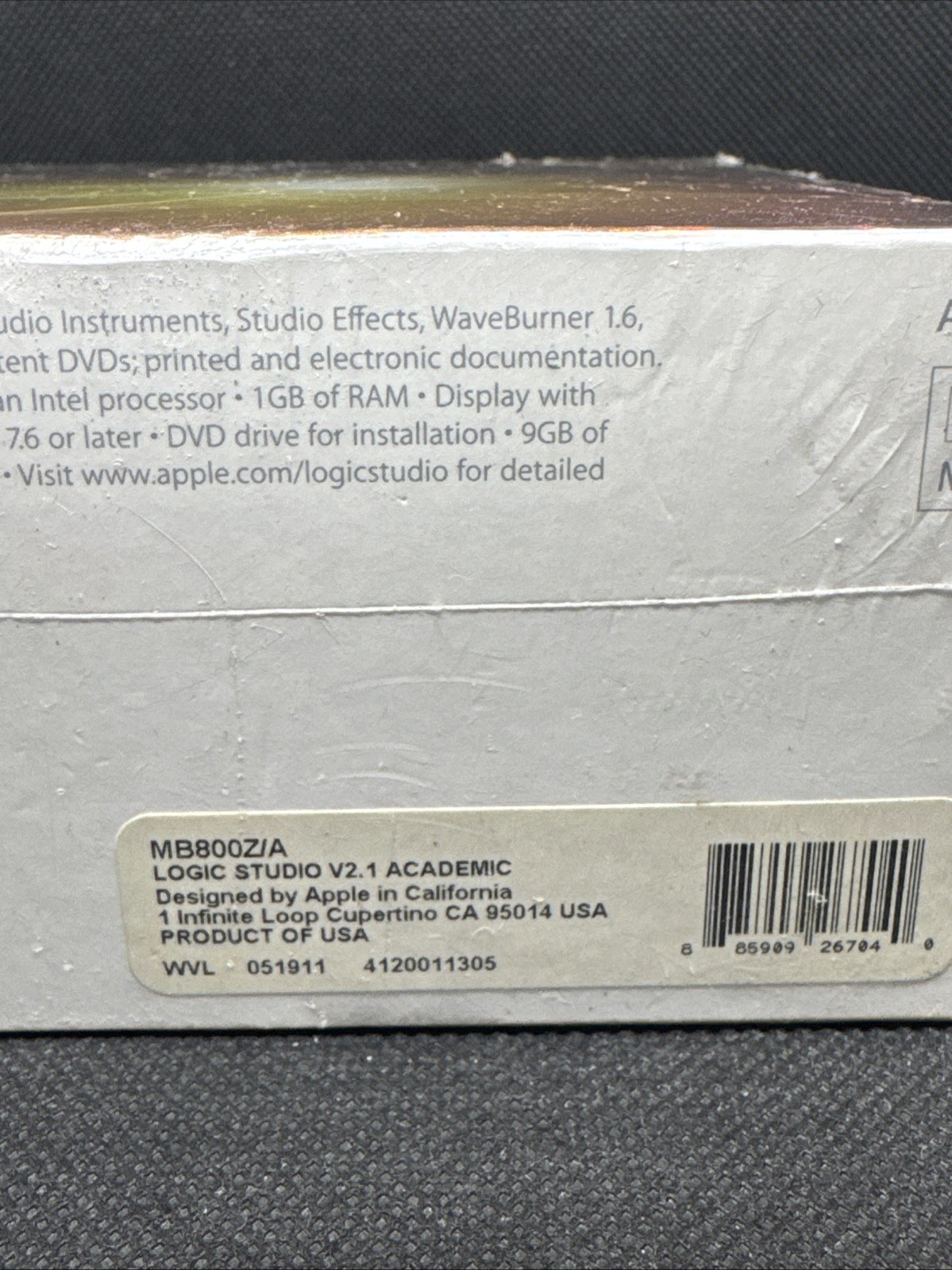 Apple Logic Studio V2.1 Academic (Logic Pro 9, MB800Z/A)