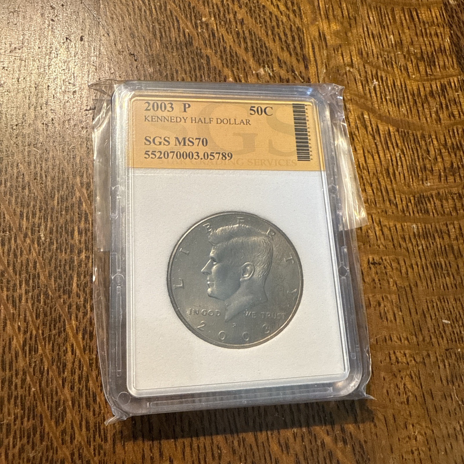2003 P Kennedy Half Dollar 50 Cent Coin SGS MS70