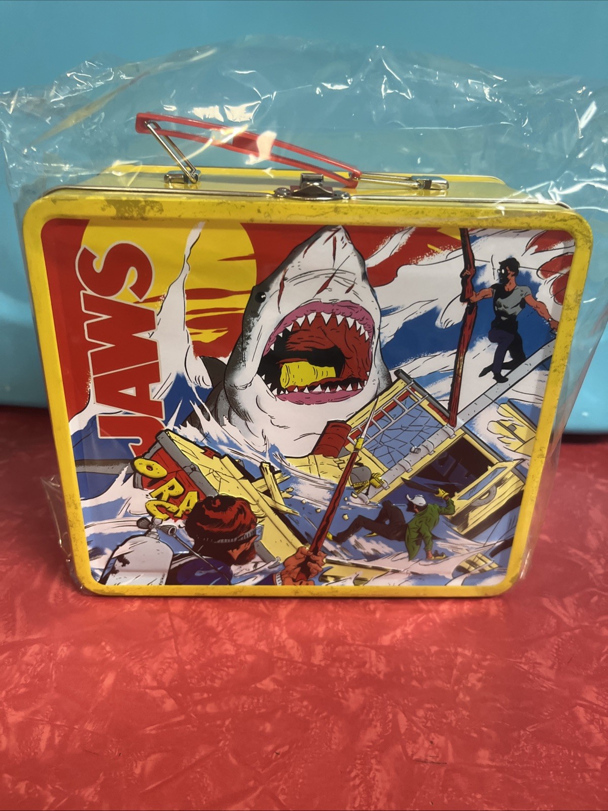 NEW JAWS Metal Tin Lunchbox & Amity Island PD Thermos Horror Double Sided