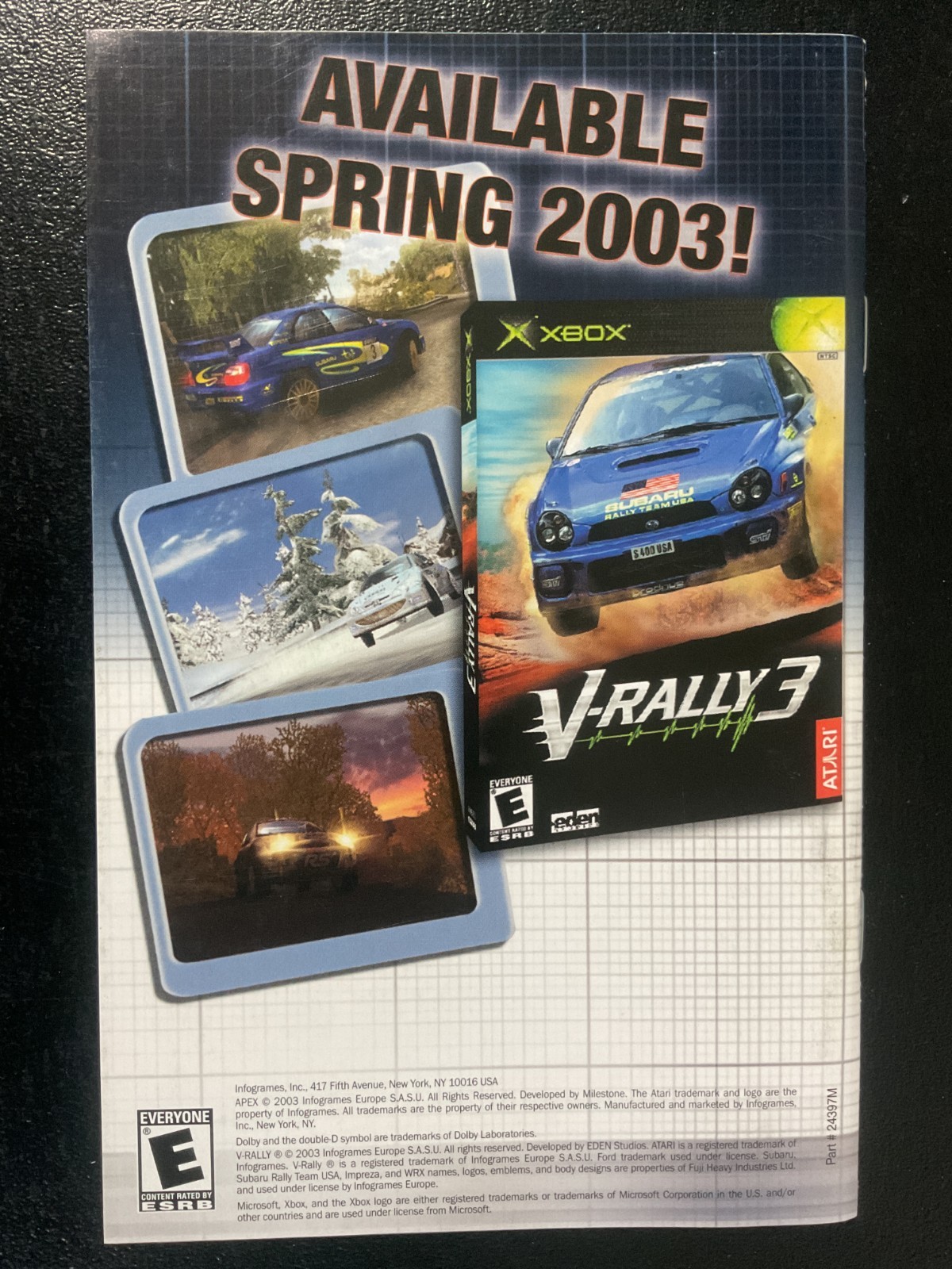 Apex Microsoft XBOX Instruction Manual Only