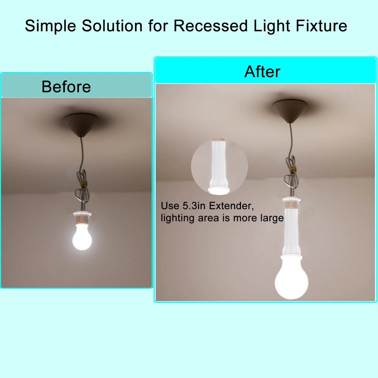 Light Socket Extender, E26/E27 Light Bulb Socket Extender Standard Medium Base,