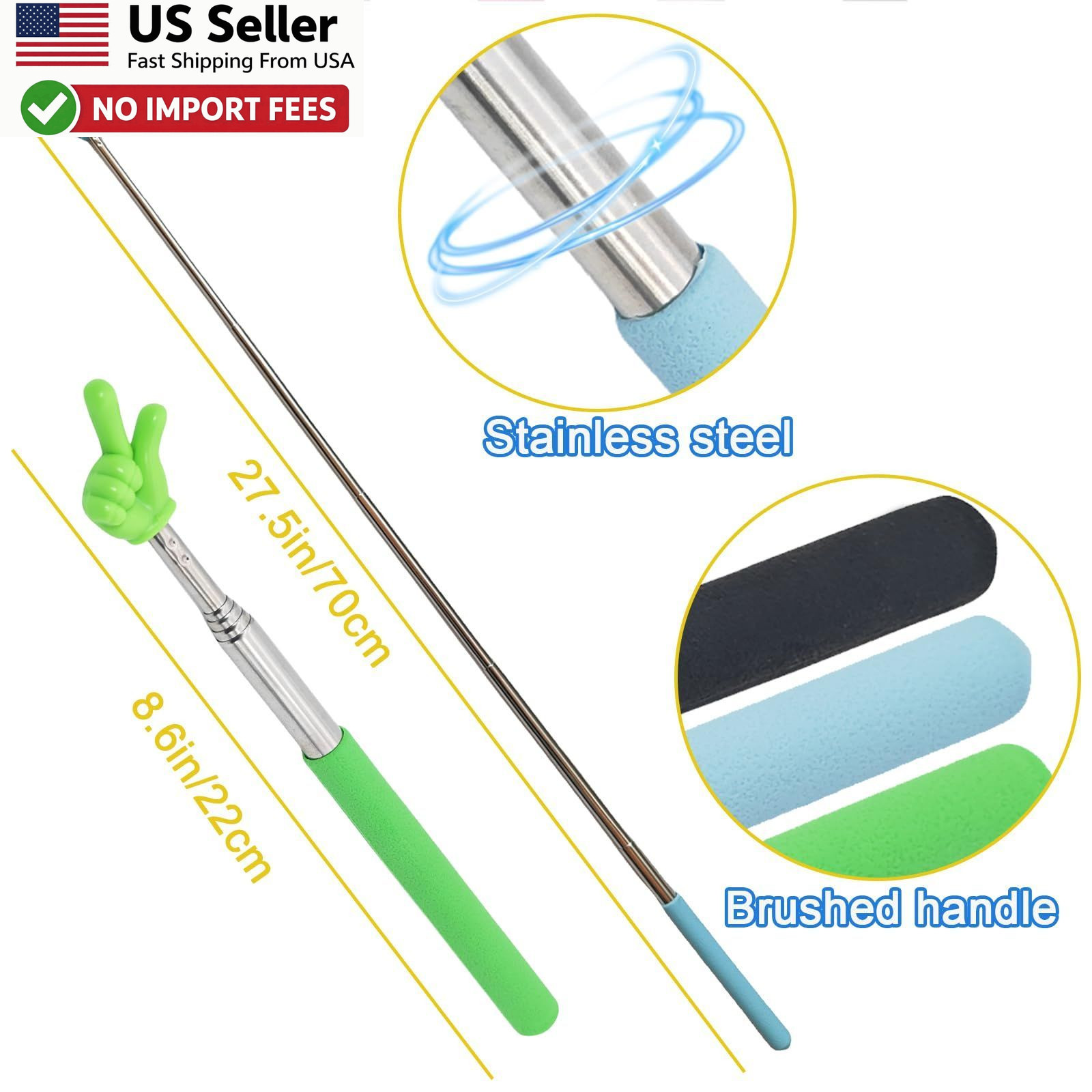 5PCS Extendable Teacher Pointer Stick Classroom Finger Pointer Set FROM USA