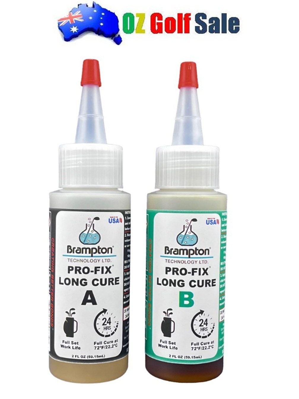 Brampton Pro-Fix 20/20 Long Cure 4oz Kit Golf Club Shaft Bonding Adhesive Epoxy