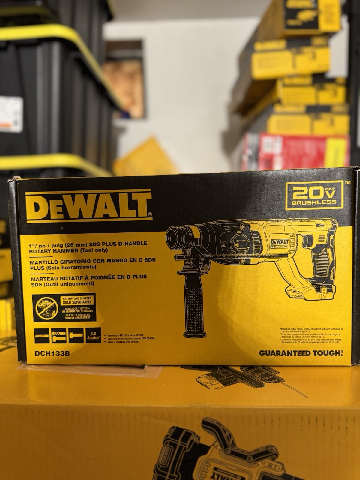 New DeWalt DCH133B 20V MAX XR Brushless 1" SDS-Plus Rotary Hammer Drill BareTool