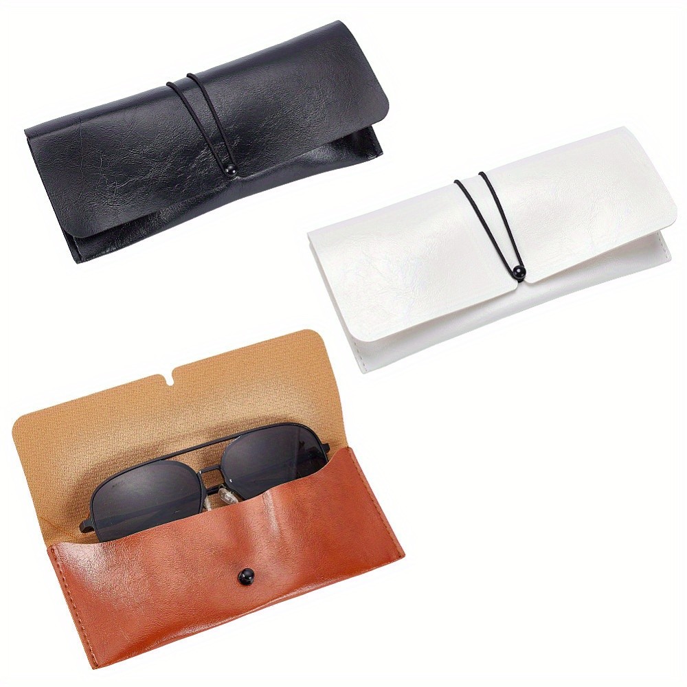 1set 3pcs 3 colors Portable PU Leather Glasses Cases Multifunctional Storage bag
