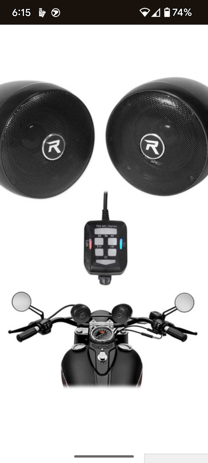 Rockville Rock N Ride Speakers With FM Radio And Remote for motorcycles