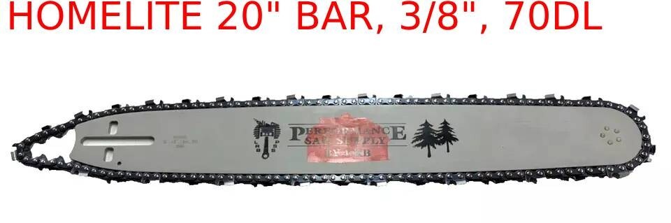 20" BAR & CHAIN FITS HOMELITE SUPER XL SXL XL12 330 360 925 955 BIG RED OLD BLUE