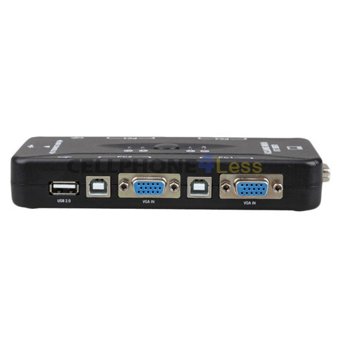 4 Port USB 2.0 KVM VGA Switch Box Adapter For PC Desktop
