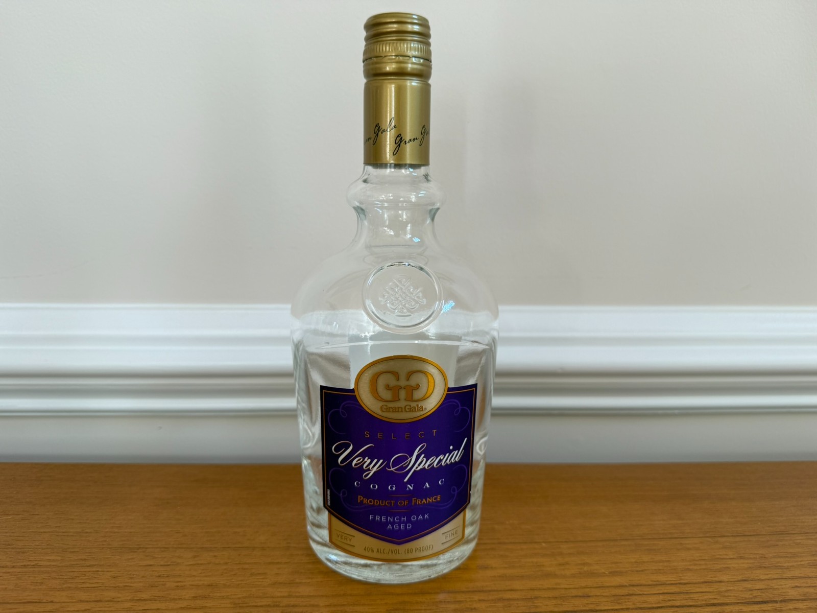 Grand Gala Very Special Cognac, French Oak Aged, Very Fine, 750 ml empty bottle