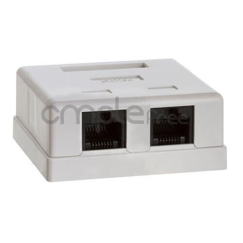 Double Hole Surface Mount Box Keystone Jack Cat5 Cat5e 2 Port NEW