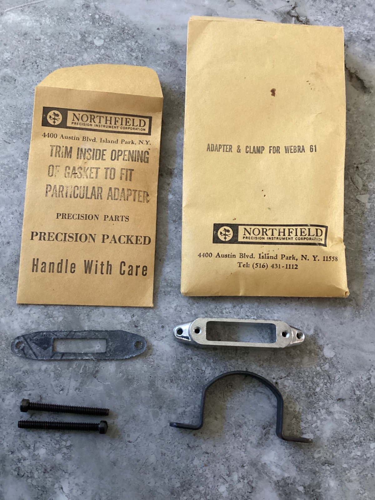 Vintage Northfield Muffler Adaptor, Clamp & Gasket For WEBRA 61 model engine