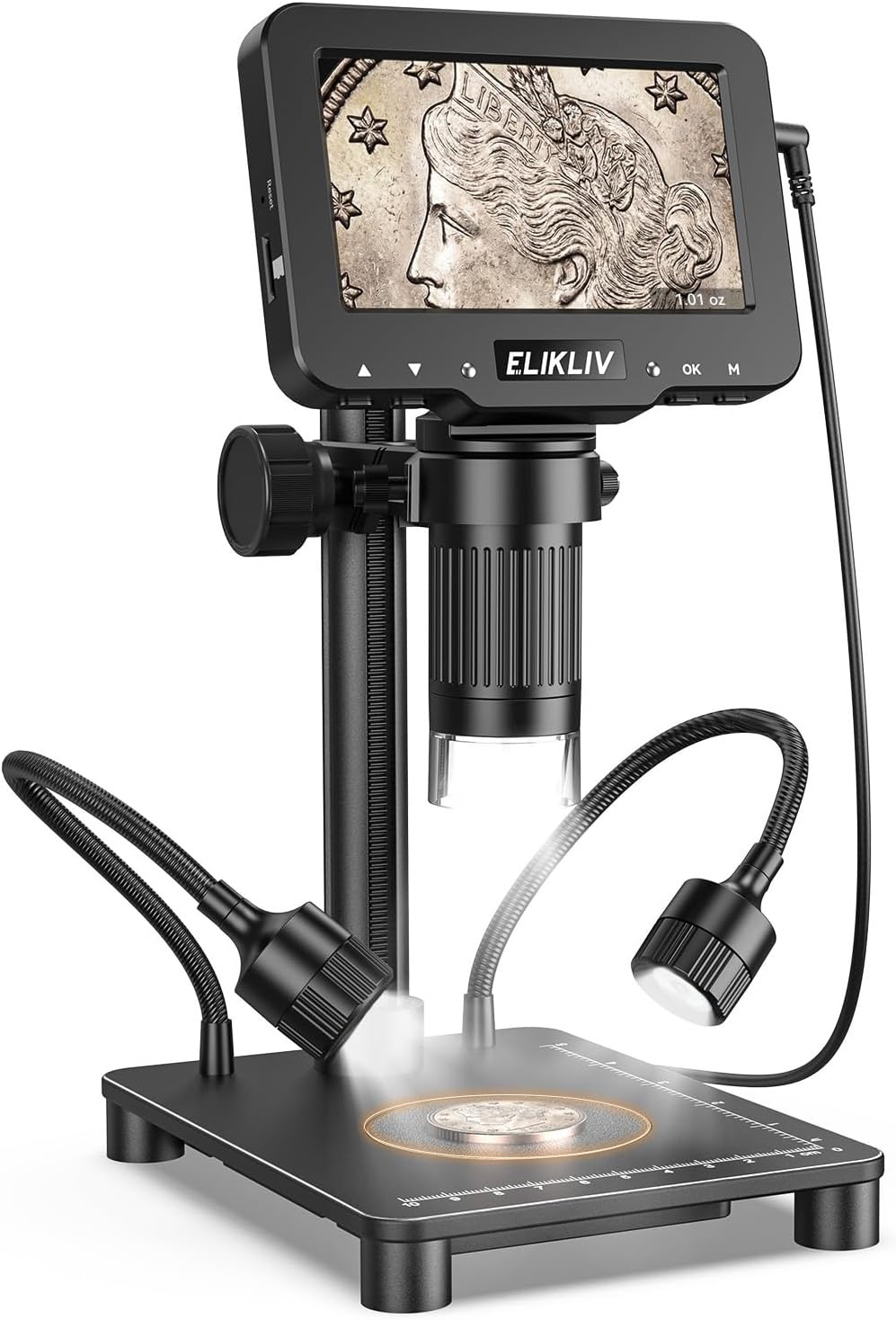 Microscope with Weighing Scale, Digital Magnifier for Error Coins, Jewelry Magni