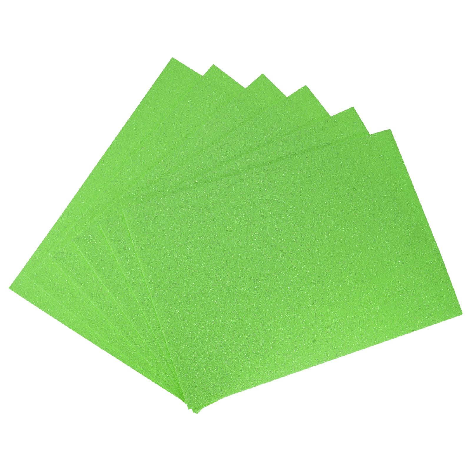 6 Pcs Green Glitter EVA Foam Sheets 11 x 8 Inch 2mm Thick for Crafts DIY