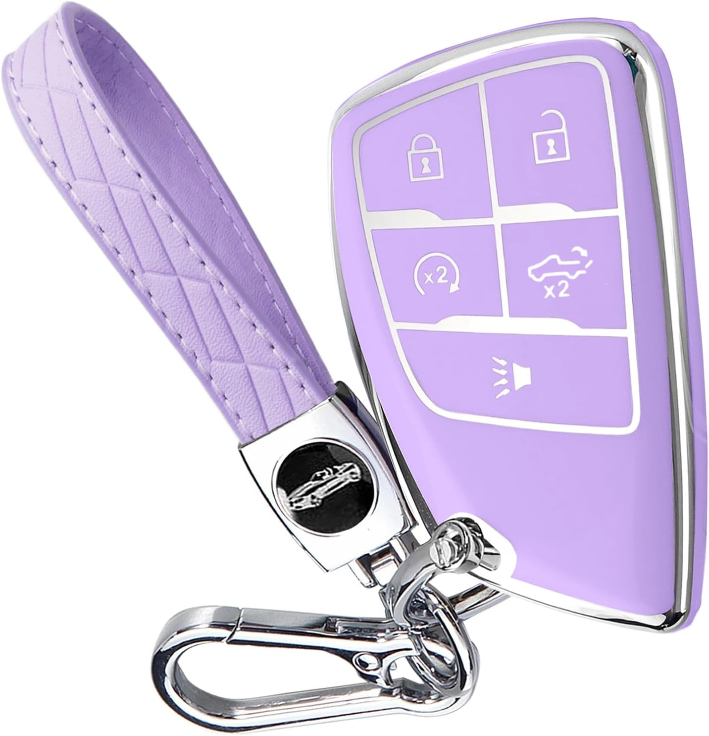 Key Fob Cover for Chevy GMC with Keychain, Silverado Sierra Tahoe Suburban Equin