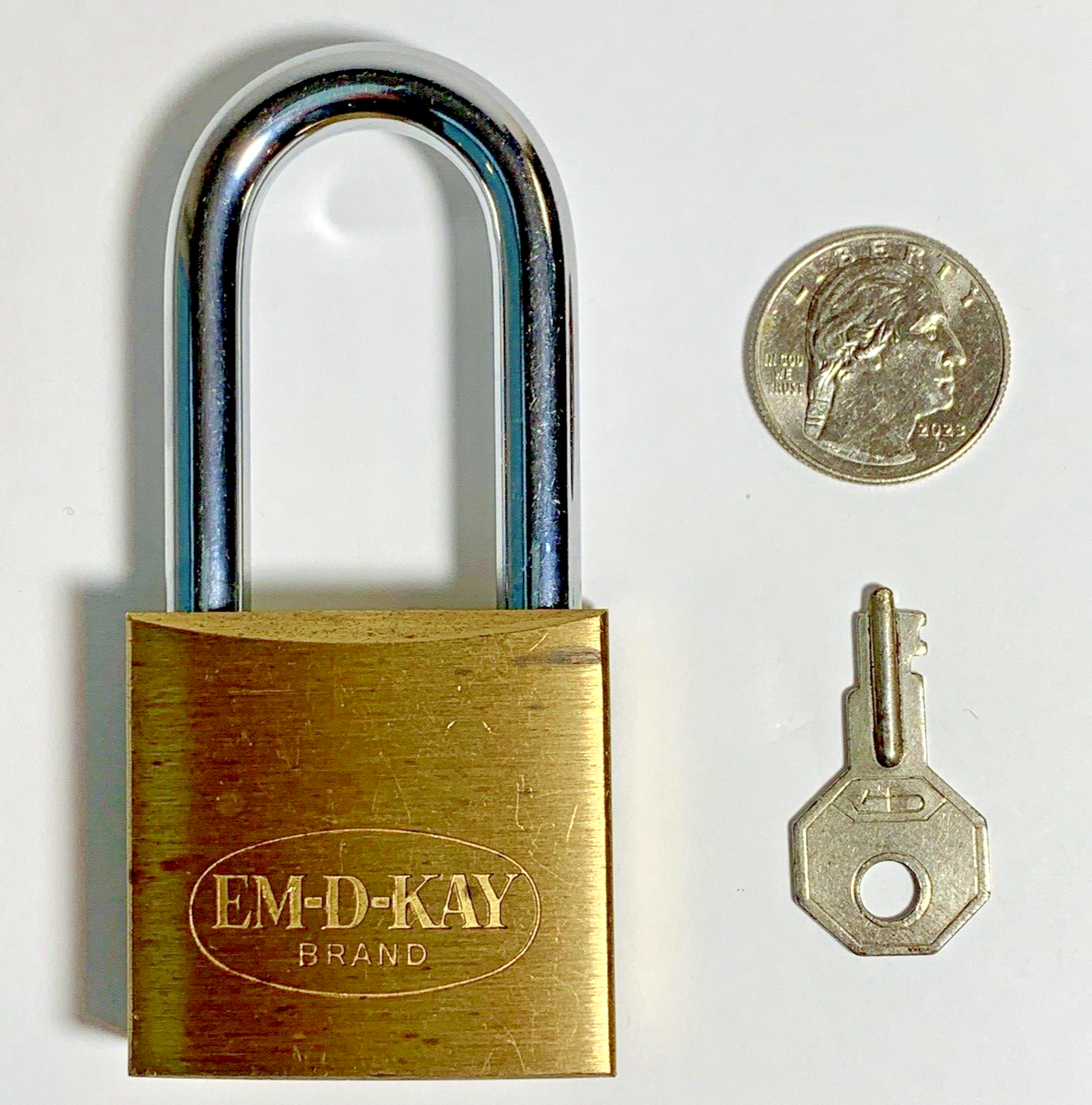 3 Padlocks - 2 Master & 1 EM-D-KAY - All Look & Work Great - Free Priority Mail