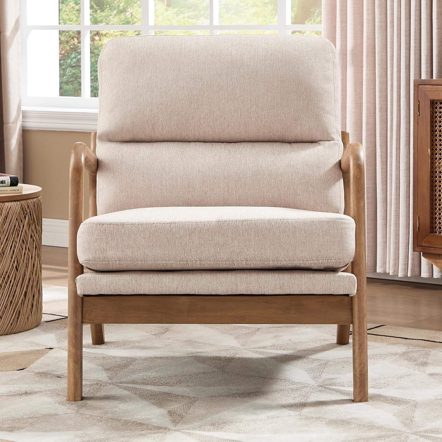 Mid Century Armchair With Premium Velvet Upholstery