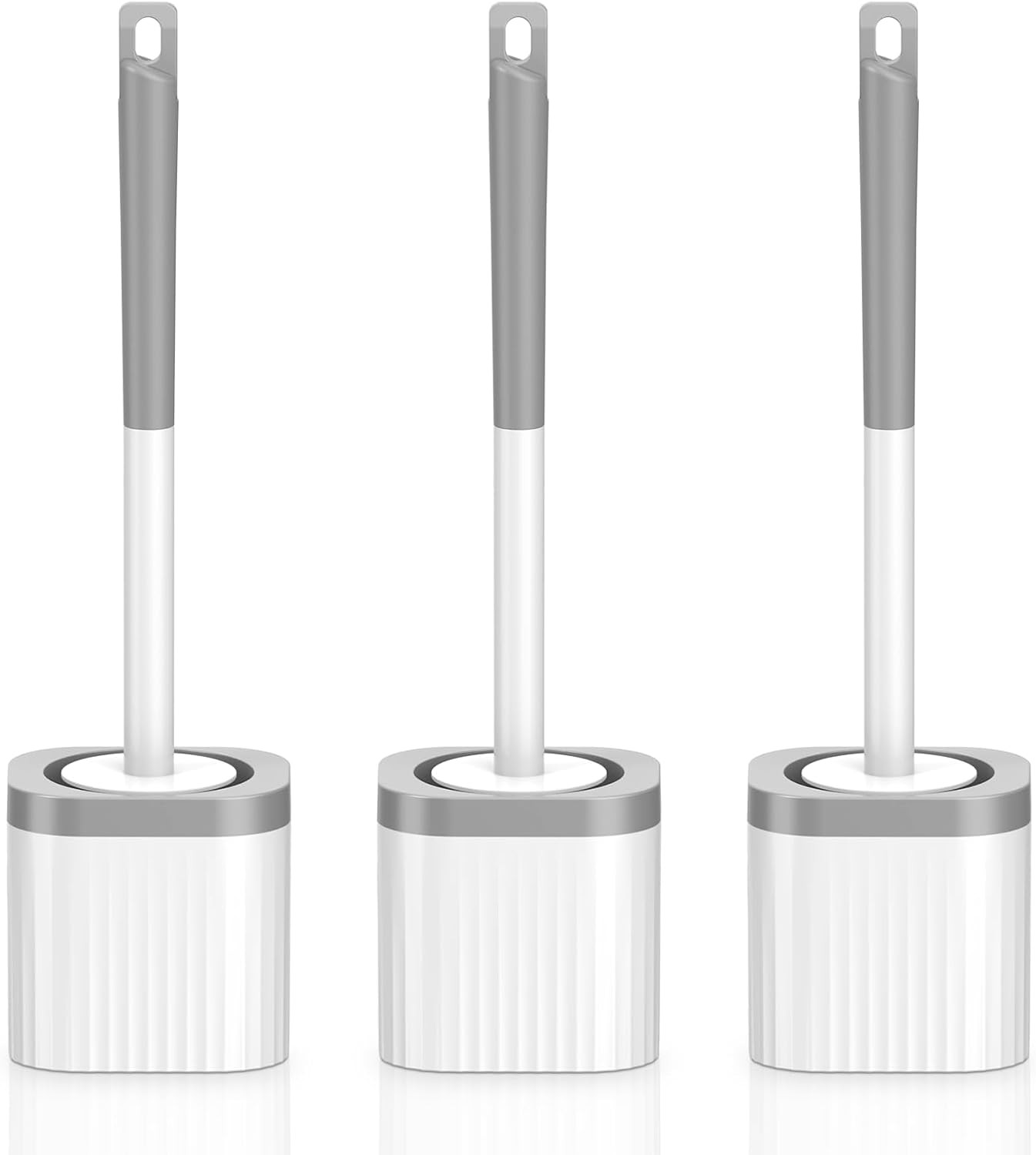 Toilet Brush, pact Toilet Bowl Brush and Holder Set with Nylon Bristles