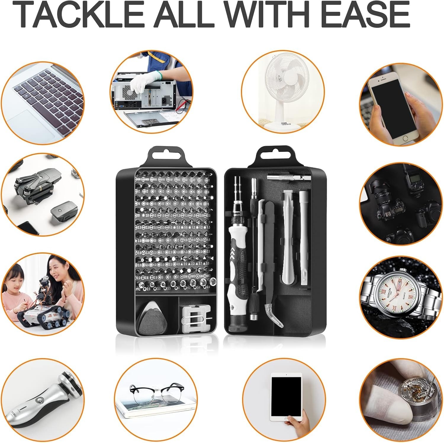115 Cell Phone Tablet Repair Opening Pry Tools Kit Set Mobile iPhone Android
