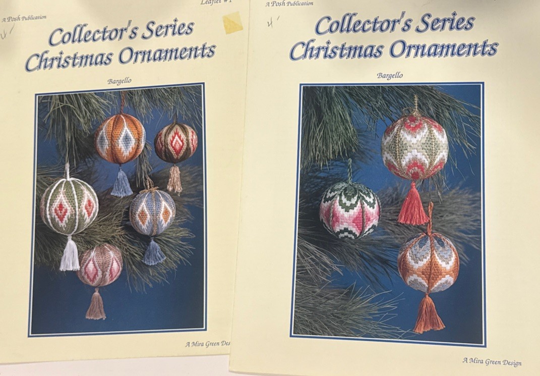 Mira Green Design Needlepoint Chart: collector’s Series Christmas Ornaments #1&2
