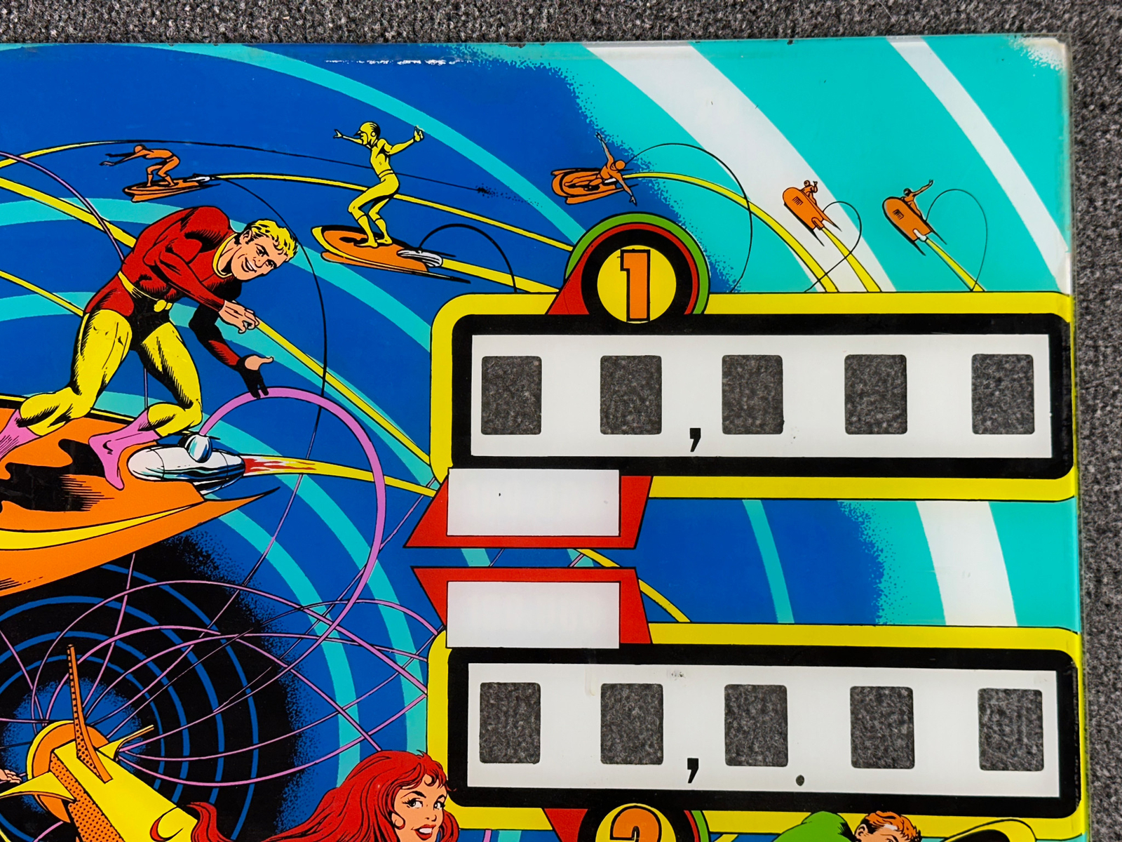 Gottlieb Super Spin Pinball Machine Game Backglass ORIGINAL