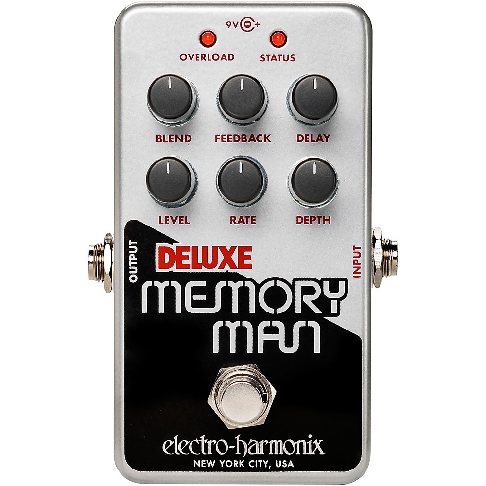 ElectroHarmonix Nano Deluxe Memory Man Analog Delay Effects Pedal Silver
