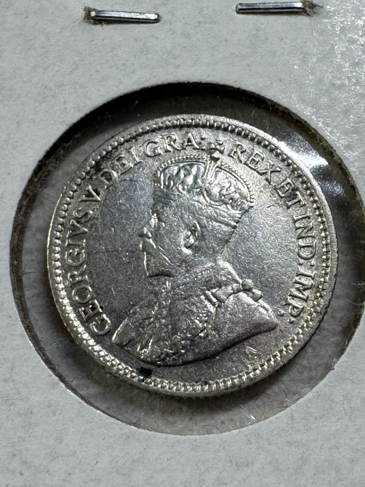 1912 Canada 5 Cents Small Silver Coin Cleaned