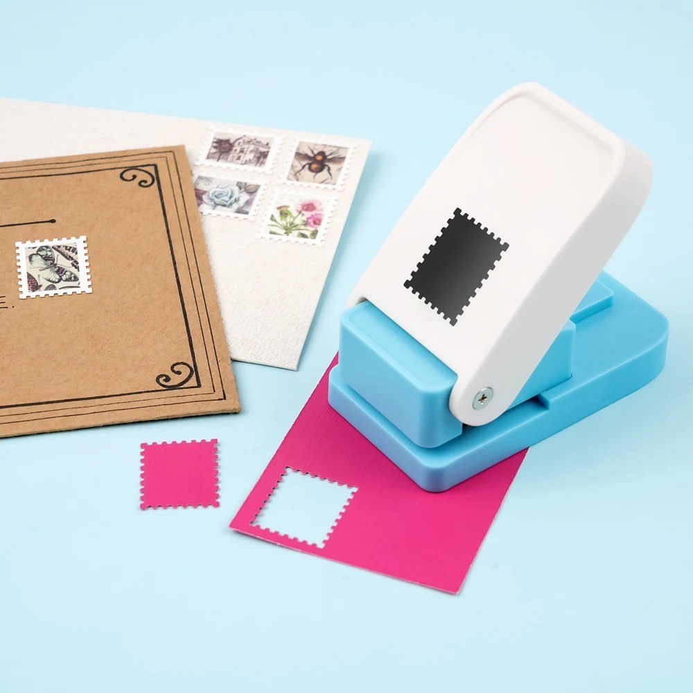 Postage Stamp Craft Punch Lever Action Paper Scrapbooking Tool DIY