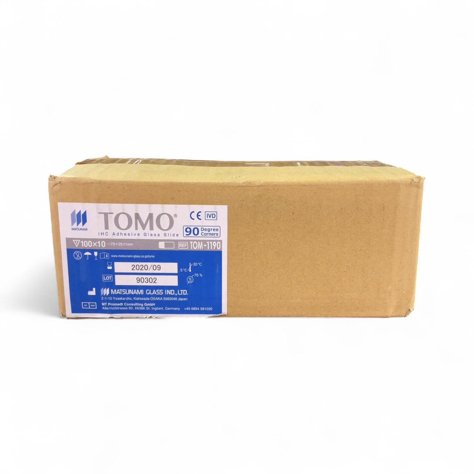 Matsunami TOMO IHC Adhesive Glass Slide TOM-1190 25x1mm New In Box (Best Offer!)